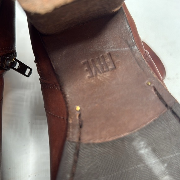 Frye Addie Double Zip Brown Leather Ankle Boots S-242 Sz 11 - Picture 11 of 11